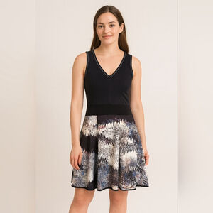 Kollantai Navy and White A Line Sleeveless Dress Small